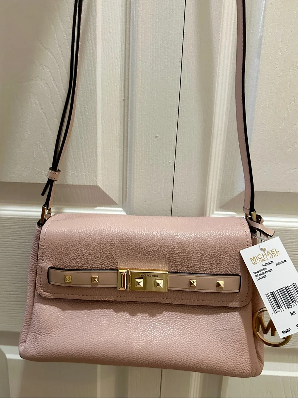 NWT Michael Kors Blush Pink Leather Crossbody Shoulder Bag